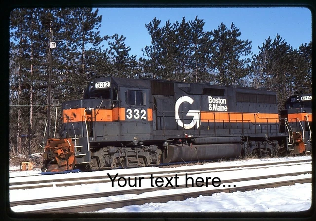 l39 Orig. Slide Boston & Maine 332 GP40 Scotia, NY 1991