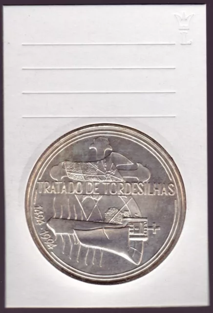 Portugal 1000 Escudos 1994. Treaty of Tordesilhas. UNC Silver Coin.