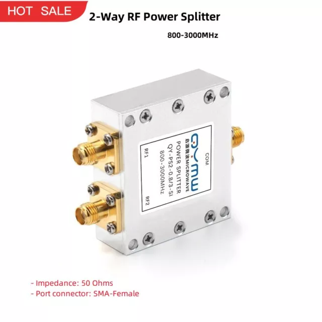 QY-PS2-0.8/3-SI 800-3000MHz 2-Way RF Power Splitter 0.8-3GHz RF Power Combiner