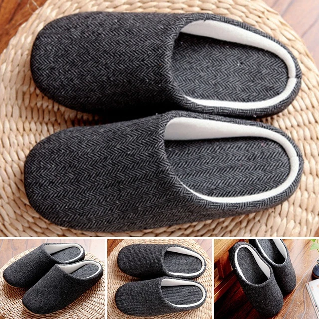 Fashion 2017 Uomo Cotone Caldo Slip Slipper Inverno Indoor Comode Scarpe Slip On