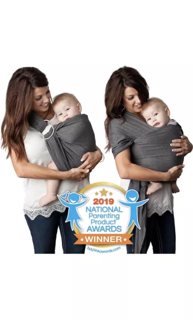 Kids N Such Baby Wrap Carrier~Ring Sling  4 In 1 Baby Wrap, Soft Cotton GRAY