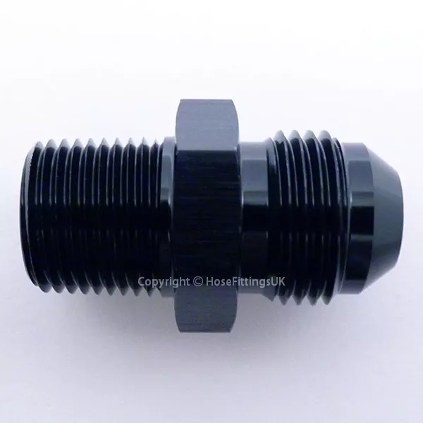 AN -6 AN6 BLACK JIC Flare to 3/8 NPT STRAIGHT MALE Hose Fitting Adapter