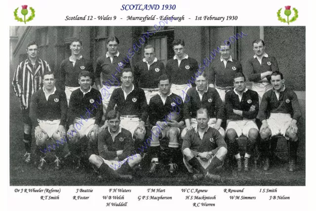 SCOTLAND 1930 (v Wales, 1st February) RUGBY TEAM PHOTOGRAPH