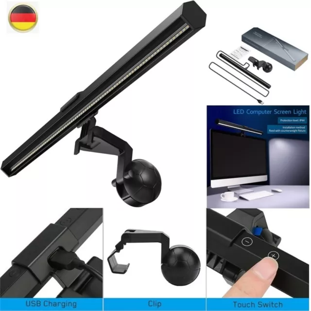 USB LED Monitor Lichtleiste Laptop Bildschirm Leselampe Tischleuchte Dimmbar DHL