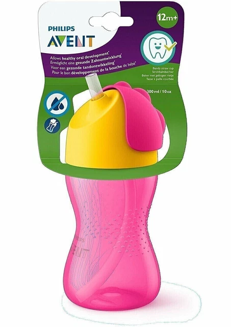 Pack 2) Philips Avent Mein Biegsamer Stroh Tasse, 300ml/296ml/12M Diverse Farb