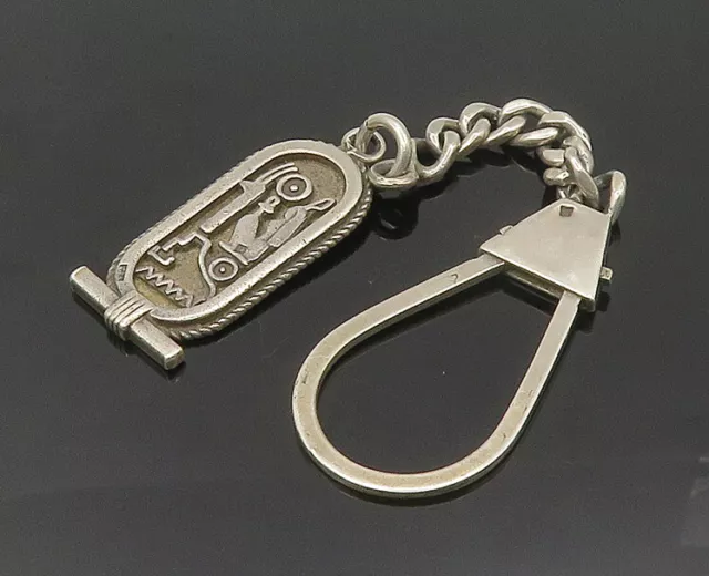 MIDDLE EAST 925 Sterling Silver - Vintage Hieroglyphics Twist Key Chain - TR2494