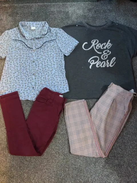 Girls Clothes Bundle Age 6-7 Next Trousers & Llama Top, Skinny Jeans, T-shirt