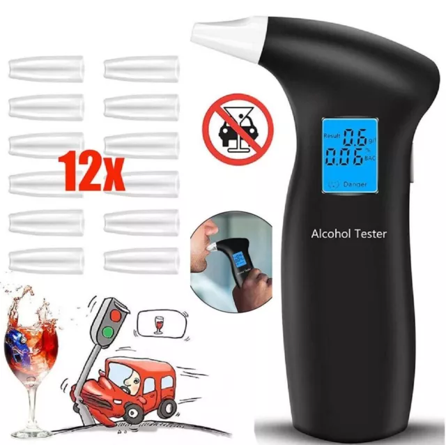 Police Digital Alcohol Tester Analyzer LCD Breathalyzer Detector Breath Tester