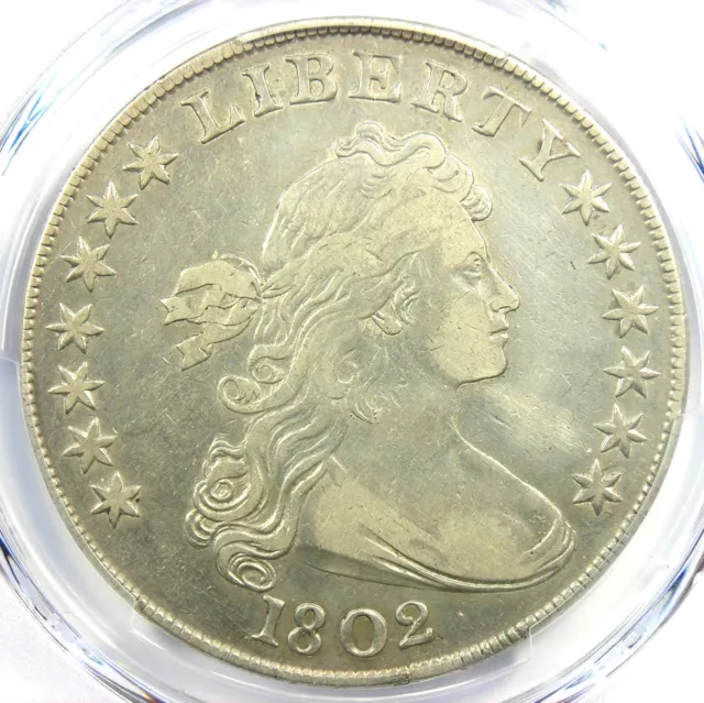 1802 Draped Bust Silver Dollar $1 Coin - Certified PCGS VF Details - Rare Coin!