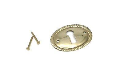 1 1/2" Keyhole Cover Plate Escutcheon Furniture Brass Key Hole Lock Plate