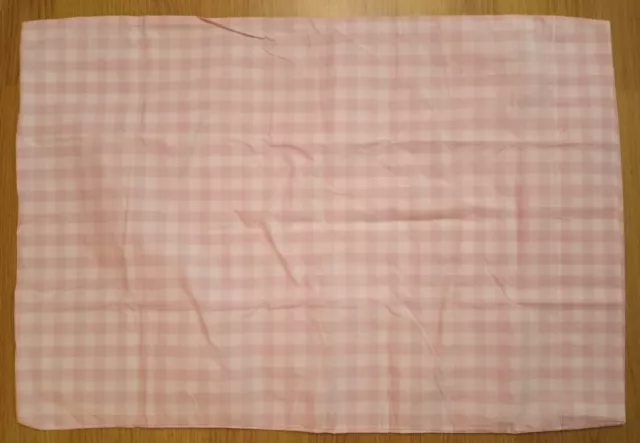 Funda de almohada estándar POTTERY BARN KIDS PBK rosa blanco cheque de gingham 100% orgánico