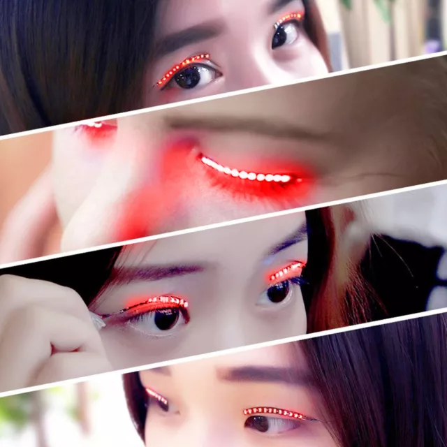(Red)LED False Eyelash Light Stylish Versatile High Brightness Lightweight Easy