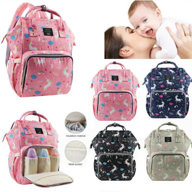 LEQUEEN Unicorn Baby Diaper Bag Backpack Multifunction Travel Backpack for Baby