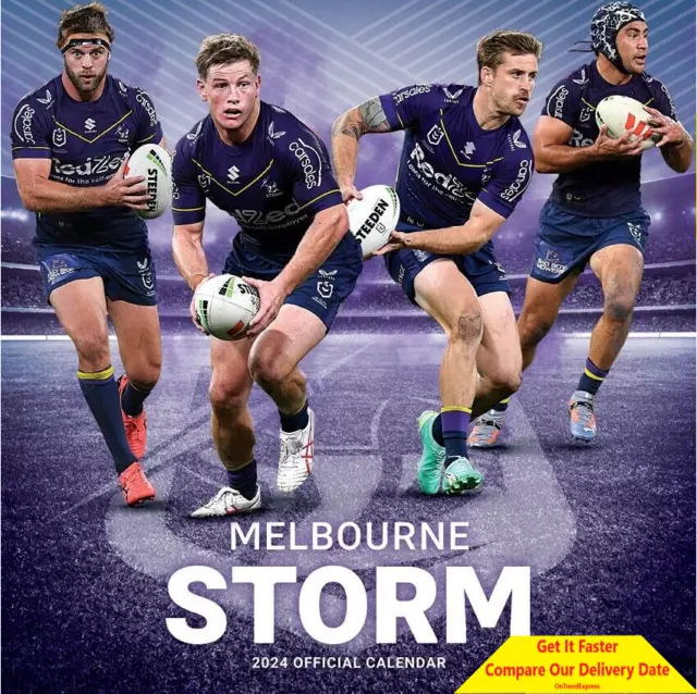 2024 NRL MELBOURNE Storm 18 Month Square Wall Calendar Official 30cm x