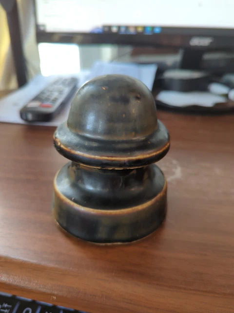Vintage Ceramic unmarked Electric Porcelain Insulator dome Top unusual colors