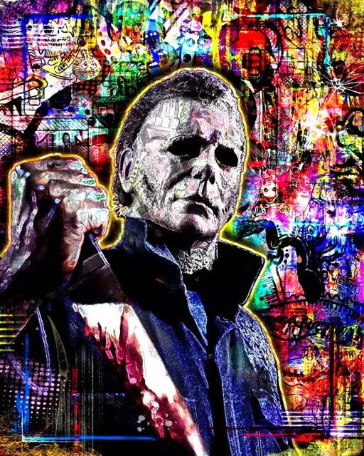 Michael Myers of HALLOWEEN Pop 16x20in Poster, Halloween Horror Print Free Ship