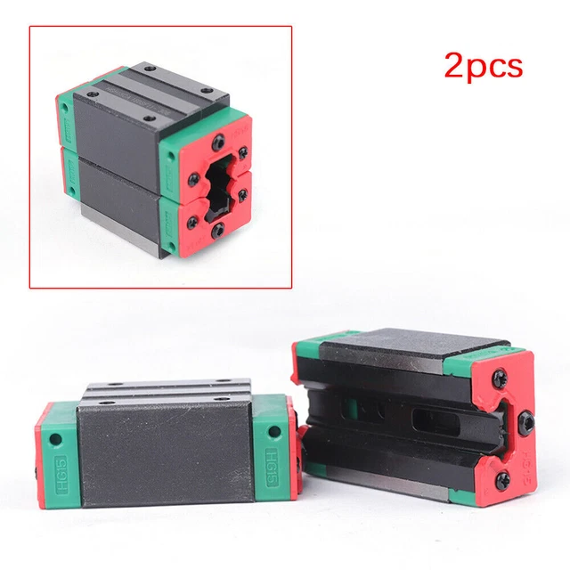 2Pcs Linear Rail Block Slider Carriage Block Guideway Bearing Block HGH15CA USA