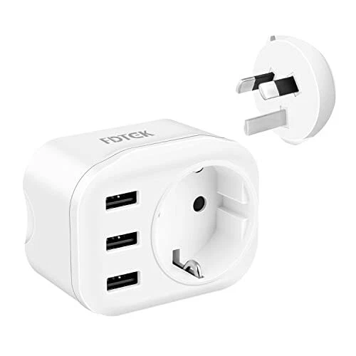 Adaptateur Prise Australie Chine Adaptateur de Voyage avec 3 USB 2.4A, ...