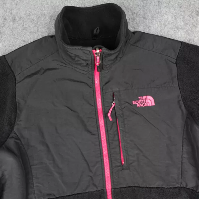 THE NORTH FACE Jacket Womens Large Black Pink Full Zip Fleece Denali ...