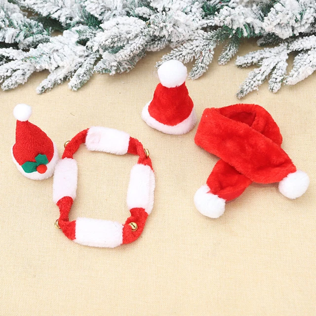 2 Sets dog santa hat Kleidungsset Haustier-Cosplay-Kostüm Welpen-Outfits Einstel