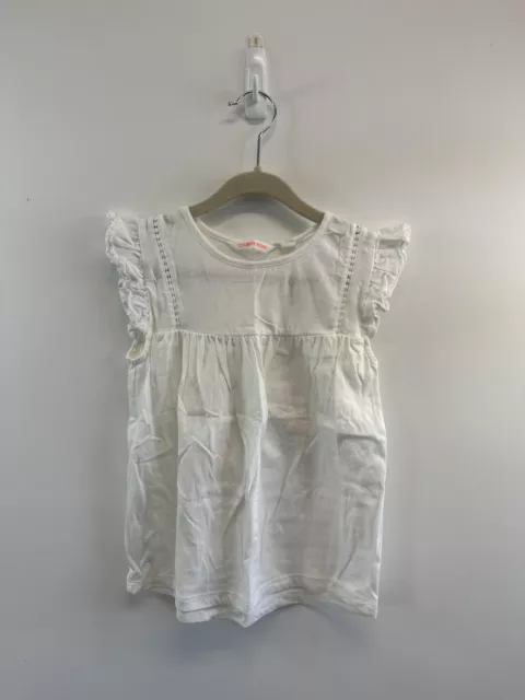 Country Road Kids Size 5 White Frill Shoulder T Shirt