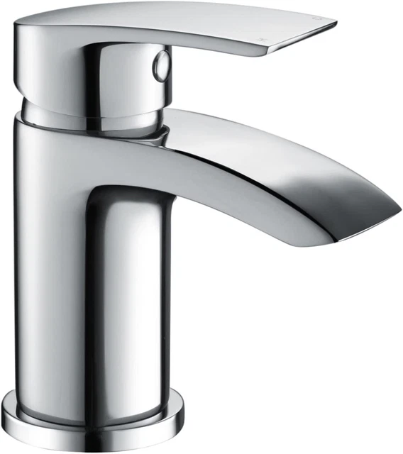 [Basin Tap] Hapilife Stunning Waterfall Bathroom Sink Monoblock Mixer Silver