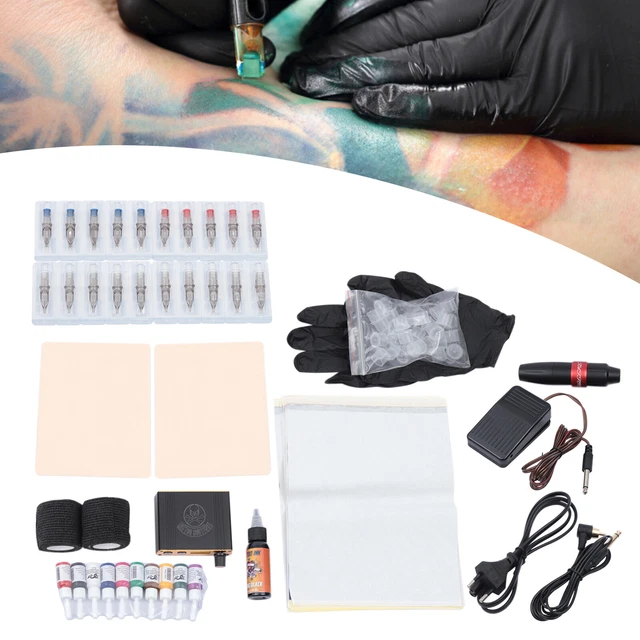 10 Flaschen*5ml Tätowierfarb Hybrid Rotary Pen Tätowiermaschine Tattoo Stift Kit