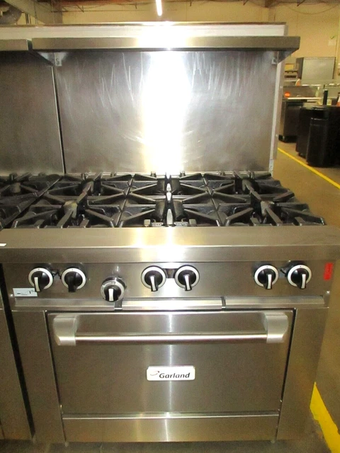 Used Garland G36-6R 36" Long Range With 6 Burner, Std Oven, Nat Gas.