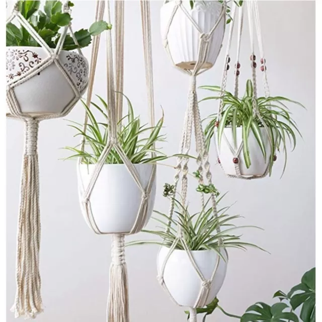 Garden Indoor Hanging Planter Basket Rope Pot Holder Macrame Plant Hanger decor