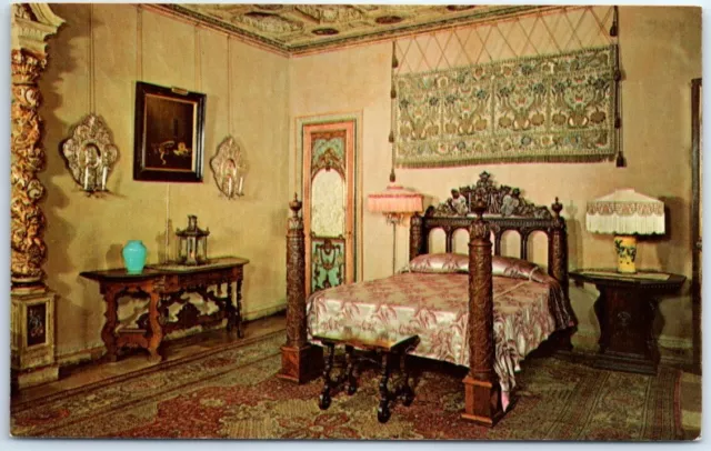 Postcard - North bedroom of the Doge's Suit, La Casa Grande, Hearst Castle - CA