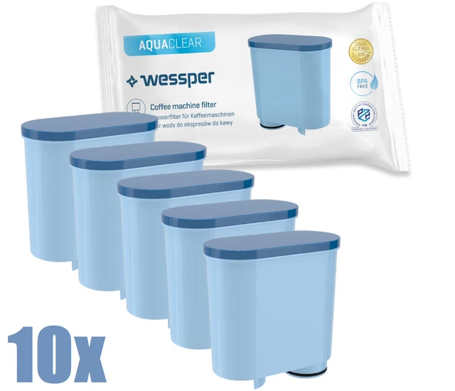 10x Wessper Filtre compatible avec Philips, pièces rechange pour Saeco CA6903/10