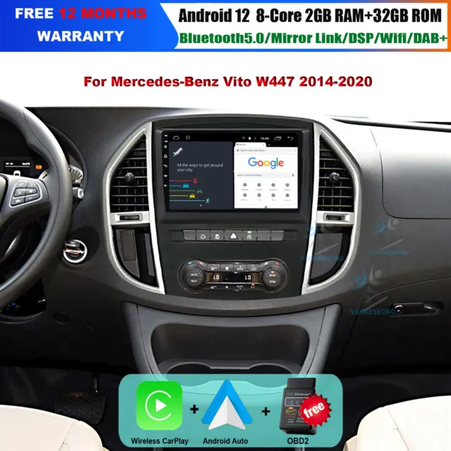 DAB+ 9.7 Autoradio GPS Navi Für Mercedes Benz Vito W447 WIFI
