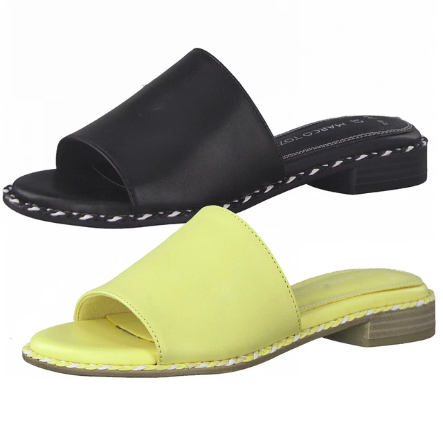 Marco Tozzi Femmes Cuir Sabots Mules Talon en Bloc 2-27102-28
