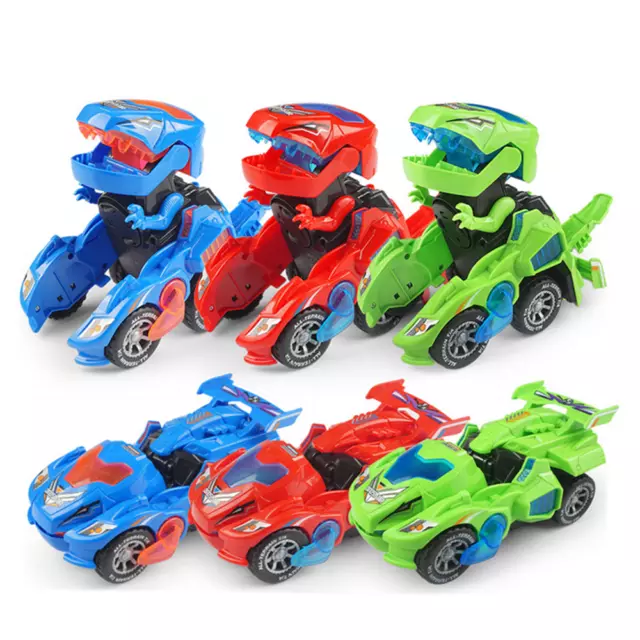 Transforming Dinosaur LED Car Automatic Dino Car For Kids 3+ Years Old Gifts D