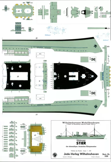 Hilfskreuzer Stier  1:250 Wilhelmshavener Modellbaubogen