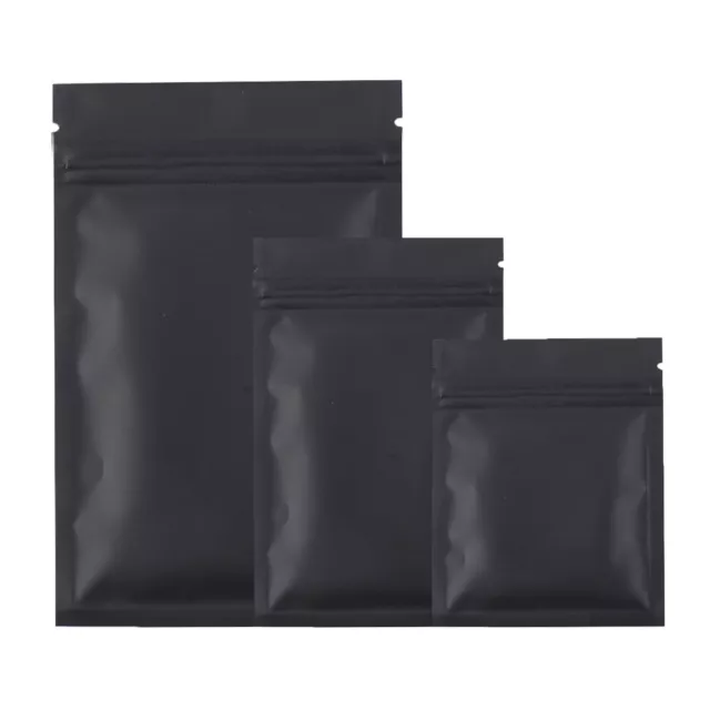 Matte Black Gripseal Bags Zip Seal Lock Flat Pouch For Food Packaging BPA Free