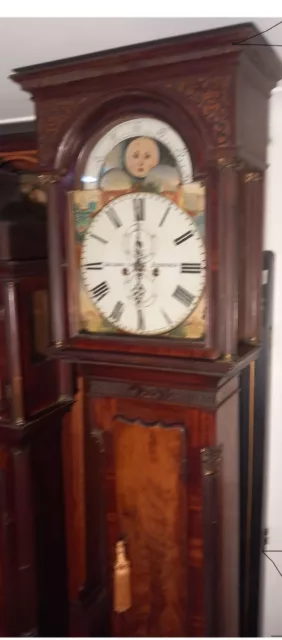 Antique  Moon Dial  " Edinburgh " Mahogany  Grandfather/Longcase Clock