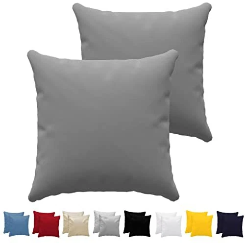 Dreamzie Taie Oreiller 65x65 cm Lot de 2 100% Coton Jersey 150 GSM - Anthraci...