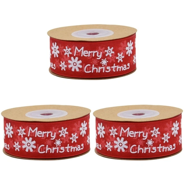 3 Rollen von Weihnachten Druckdurchsichtiges Glitzerband Weihnachtsbaum Dekor Ge