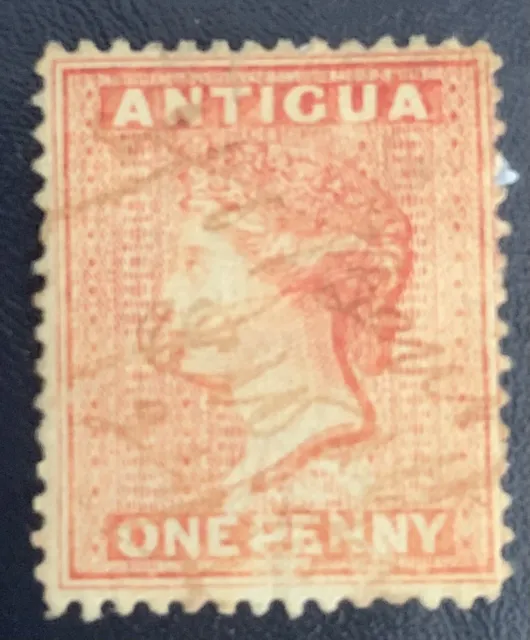 Antigua 1872 1d Carmine Good Used Stamp Wmk crown CC