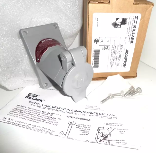 Killark Acceptor Ugr0-20231Qw 20A Explosion Proof Factory Sealed Receptacle 125V