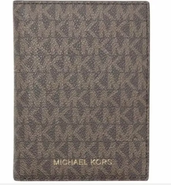 100% Authentic MK Michael Kors Jet Set Travel Passport Holder Wallet Case NEW