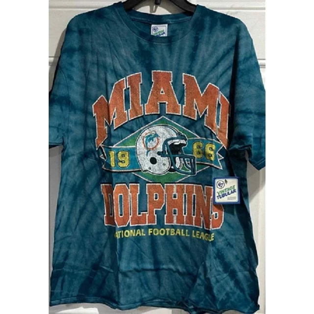 NFL Dolphins Tie Dye T Shirt XL Miami Vintage Men's Tee Big New Blue Tall Retro