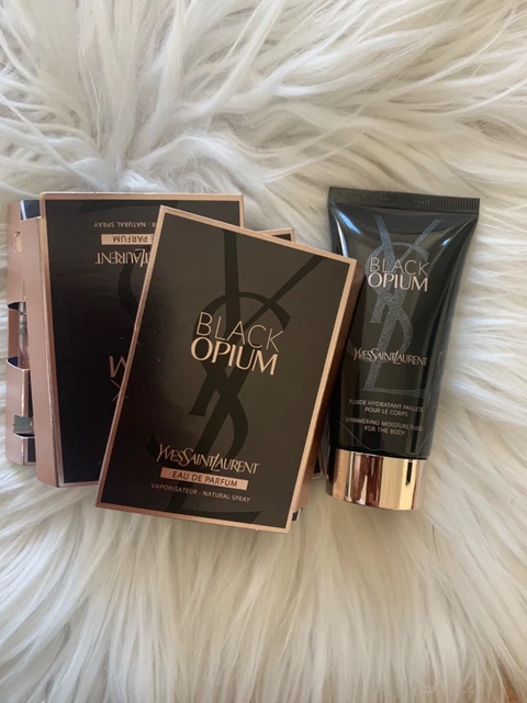 5 X YVES SAINT LAURENT BLACK OPIUM EAU DE PARFUM 1.2ML/e +BODY LOTION 50 ml