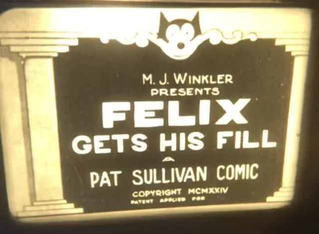 VINTAGE 16mm MOVIE Film CARTOON Felix GETS His FILL Felix THE Cat SILENT