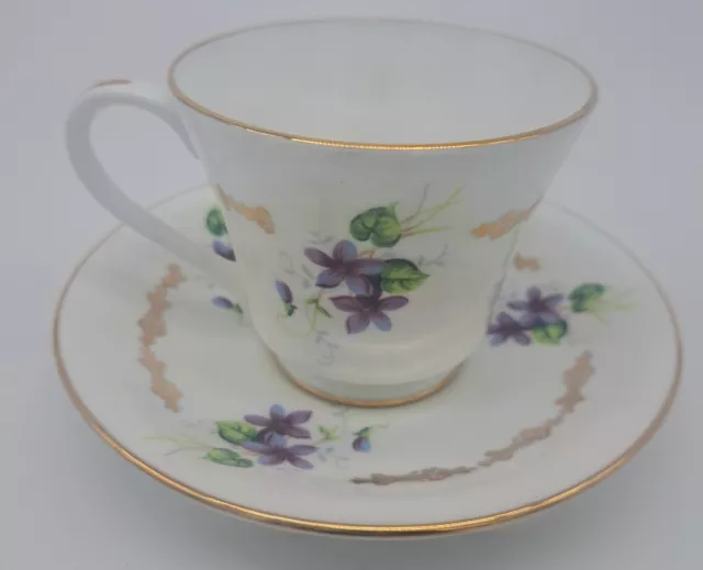 Rare Aynsley Vintage England Teacup&Saucer  #2749  English Bone China Violets