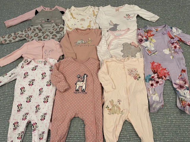 Baby Girls 3-6 month sleepsuit bundle
