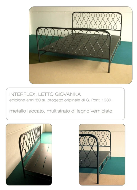 Interflex. letto Giovanna. Anni 80 Su Progetto Di Gio Ponti 1930. perfetto. Raro