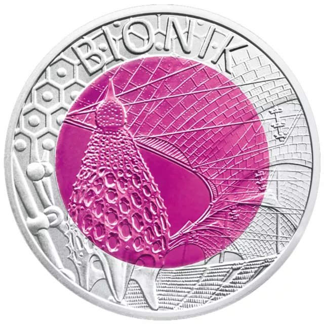 Austria Osterreich 25 Euros 2012 Niobio Y Plata Proof Bionik