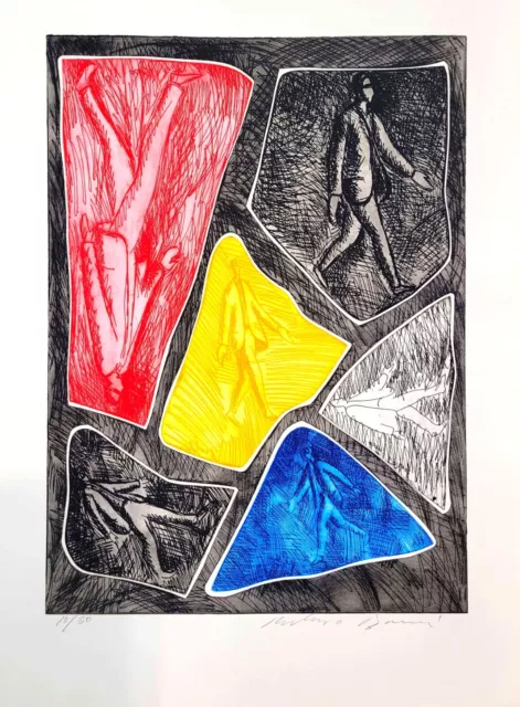 "Figure bendate 5" acquaforte di Roberto Barni cm 56x76 - 1993